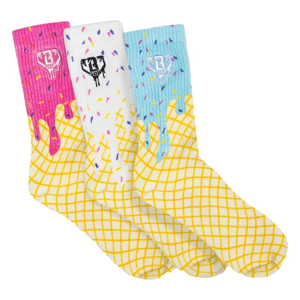 Baseball Lifestyle 101 Boys' Ice Cream Socks - 3 Pack