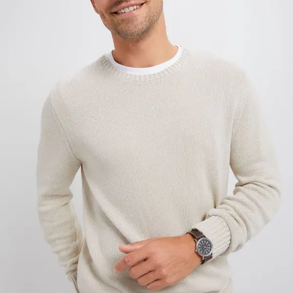 Light Tan All Season Classic Crewneck
