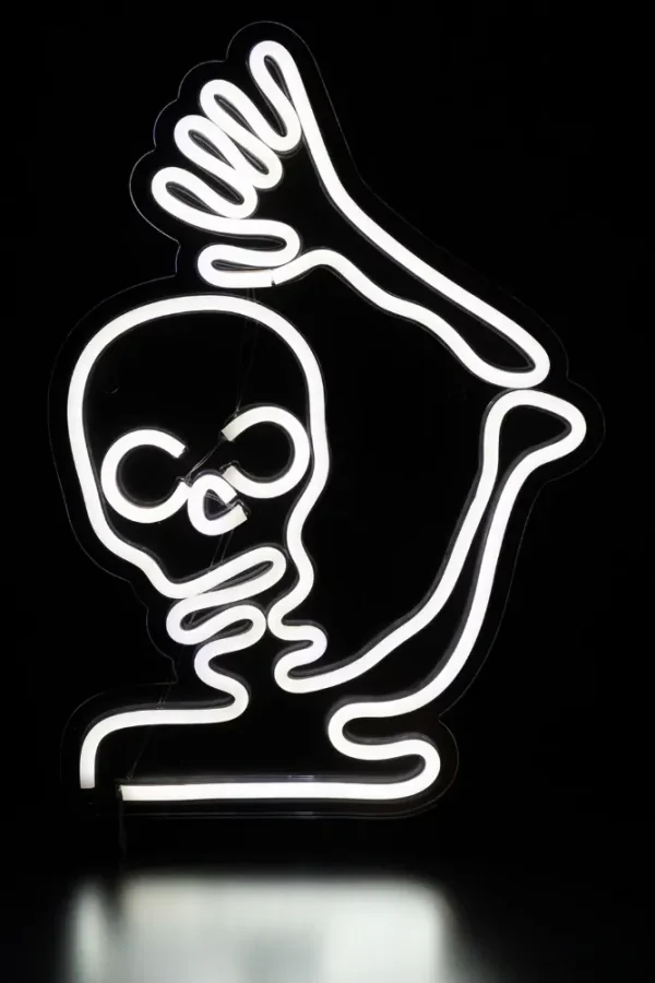 Northlight LED Skeleton Neon Lighted Halloween Wall or Window Decoration - 15"