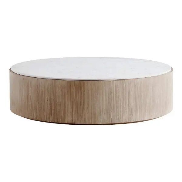 Troupe Marble and Natural Pine Wood Coffee Table