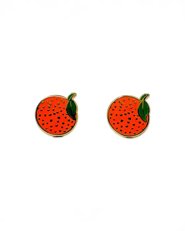Orange Enamel Earrings