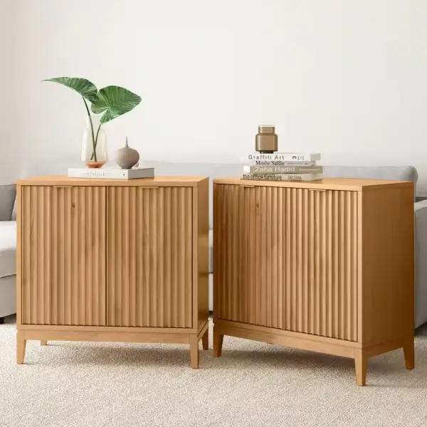 Nathan James Jasper 31 in. Warm Pine Modern Wood Sideboard Accent Storage Cabinet, for Kitchen, Living or Dining Room, Set of 2 71801-2 - The Home Depot