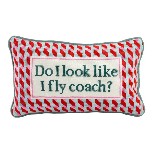 Fly Coach Needlepoint Pillow
