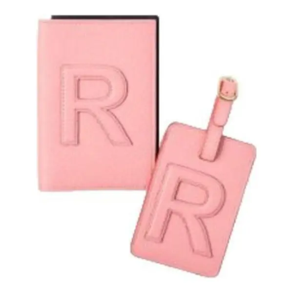 Initial Luggage Tag And Passport Case Set