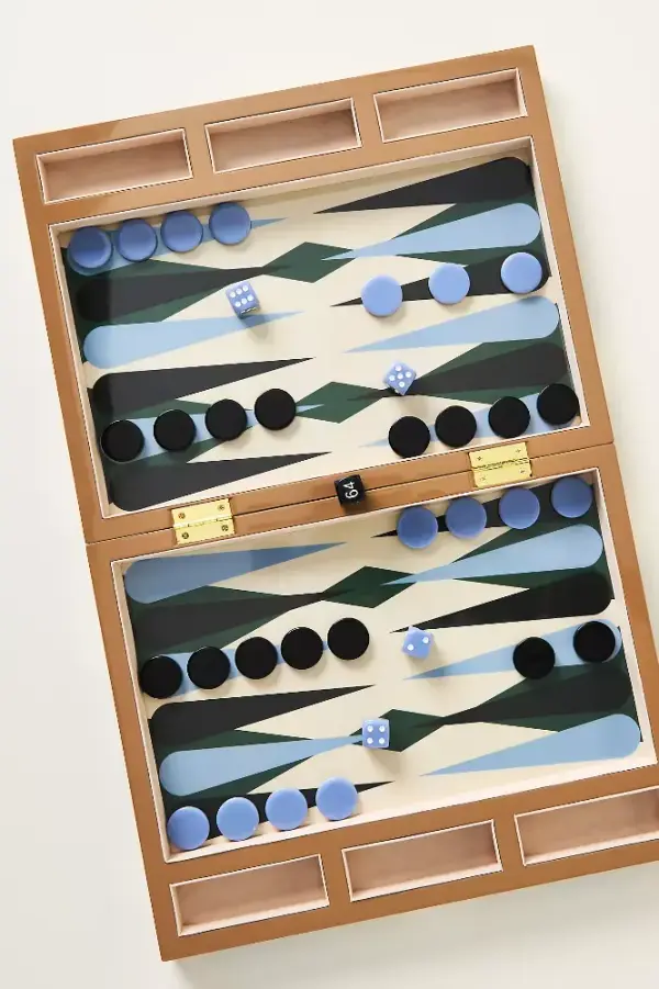 Printworks Lacquered Backgammon Game Set