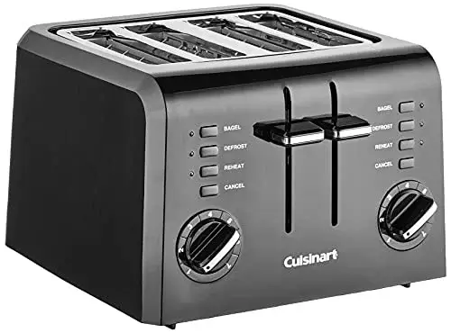 Cuisinart 4-Slice Compact Plastic Toaster, Black, CPT-142BKP1