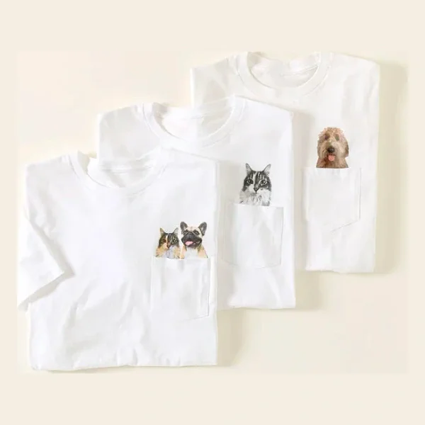 Custom Peeking Pet Pocket Tee