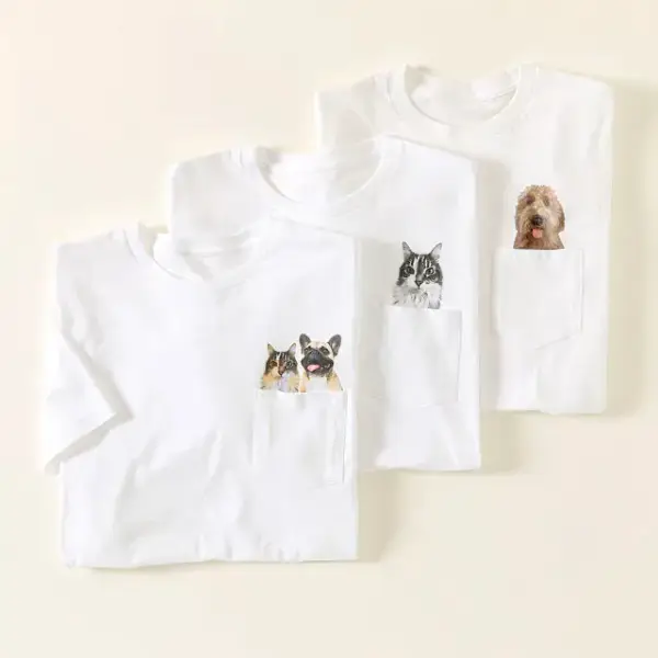 Custom Peeking Pet Pocket Tee