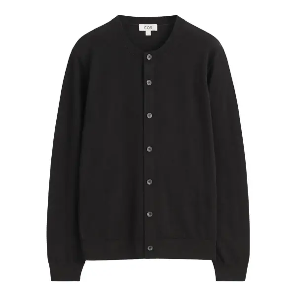 Merino Wool Crew Neck Cardigan