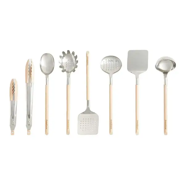 Beechwood And Stainless Steel Utensils Set Of 6
