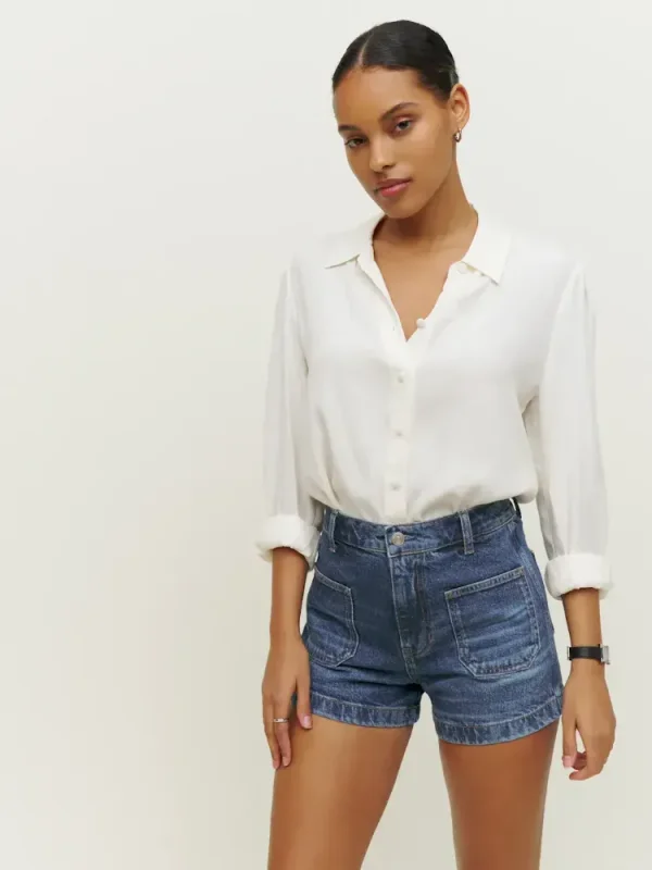 Alyssa Stretch High Rise 3.5” Jean Shorts