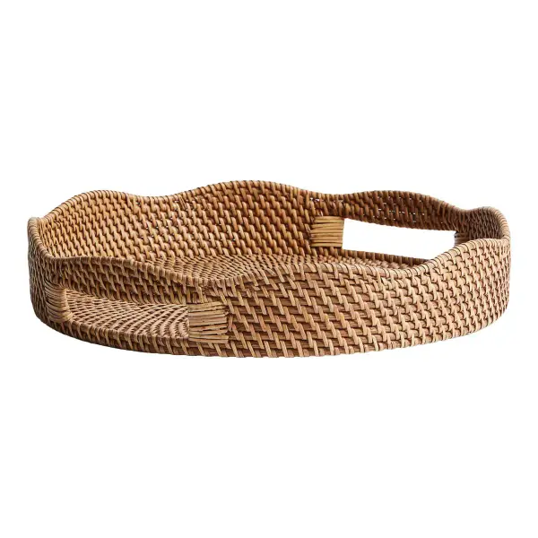 Round Rattan Tray