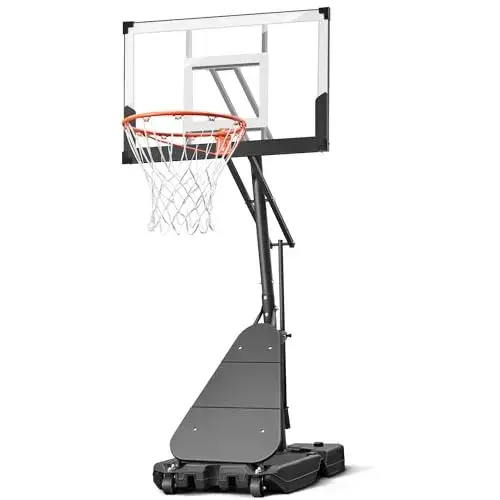 Seray Basketball Hoop Outdoor 40 Inch Backboard, 3.4-10FT Adjustable Height and Larger Base, Portable Basketball Goal System with 2 Wheels for Adults/Kids Outdoor/Indoor/Driveway/Garage