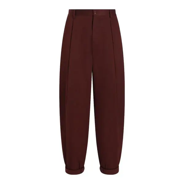 Cotton Gabardine Pants with Double Darts