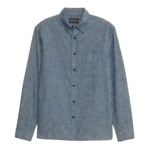 Standard-Fit Chambray Shirt