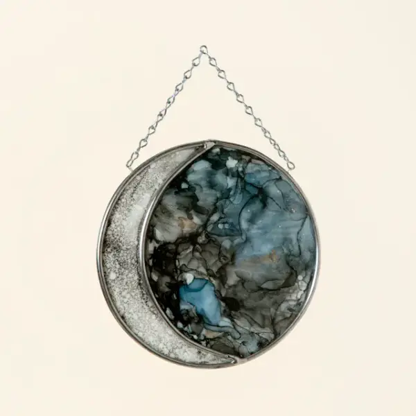 Romantic Night Stained Glass Moon