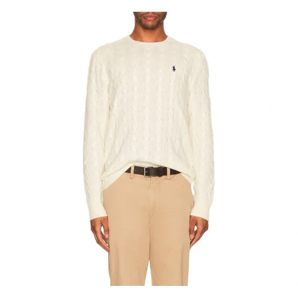 Polo Ralph Lauren Cable-Knit Wool-Cashmere Sweater in Andover Cream | REVOLVE