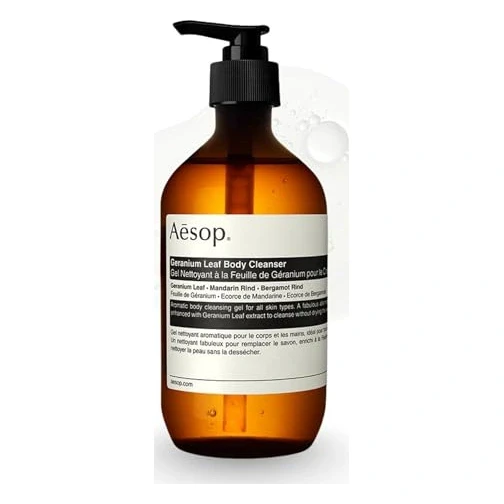Aesop Geranium Leaf Body Cleanser | Gentle Shower Gel with Geranium, Mandarin and Bergamot Essential Oil Blend to Refresh & Balance Skin | 500 mL / 16.9 oz