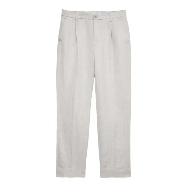 Relaxed-Fit Wide-Leg Linen-Blend Pant