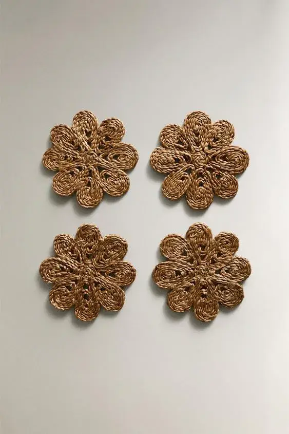 PACK OF RAFFIA COASTERS (PACK OF 4)