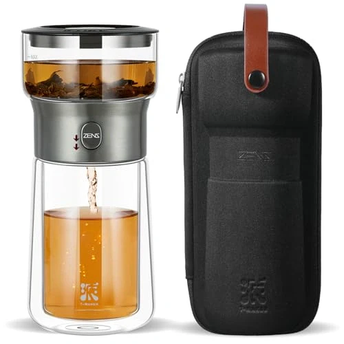 ZENS Modern Tea Infuser Teapot, One Touch Tea Maker for Loos Leaf Tea