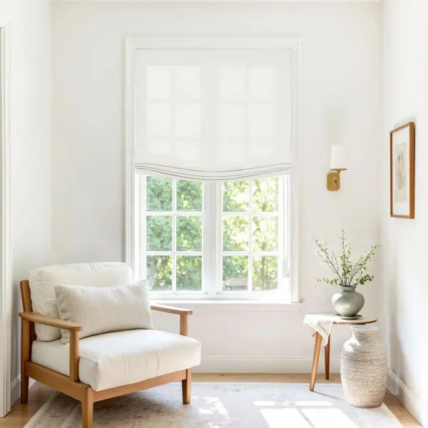 Custom Relaxed Roman Shades Cord Lift