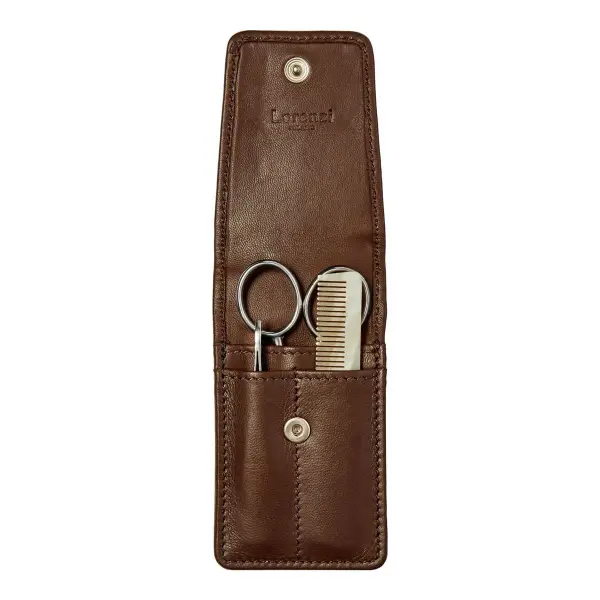 Leather Beard And Moustache Set