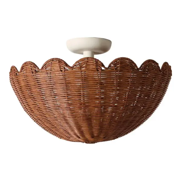 Rattan Bubble Flush Mount (18")