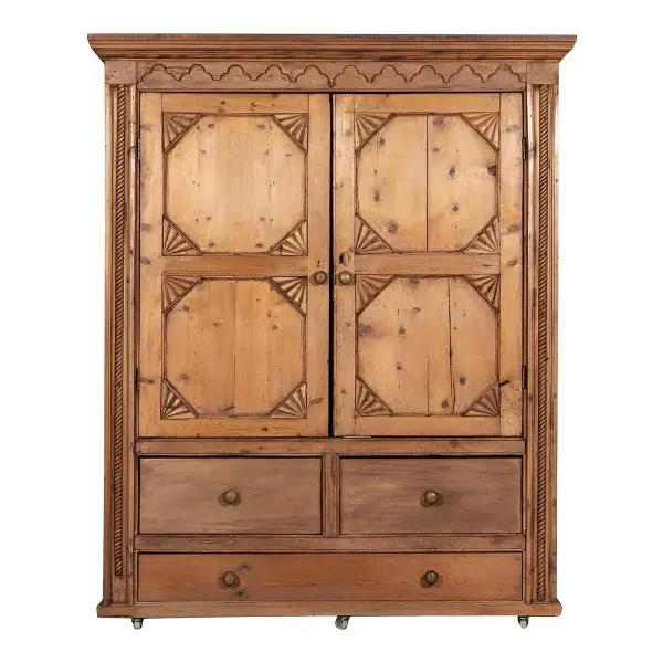 French Pine Armoire Housekeepers Cupboard