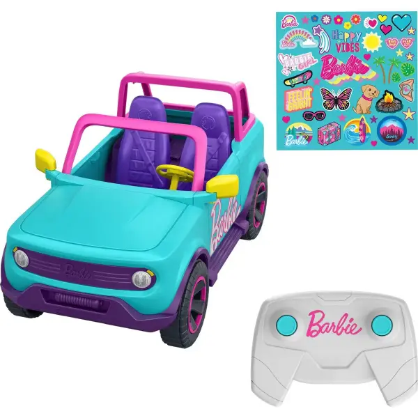 Hot Wheels Rc Suv Stickers Battery Powered Toy Truck Fits 2 Barbie Dolls