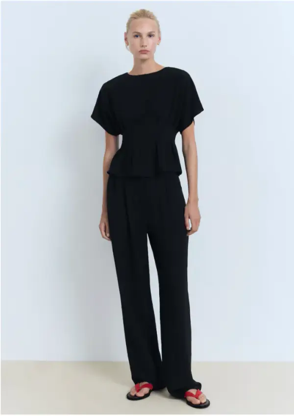Fitted peplum blouse - Women | MANGO USA