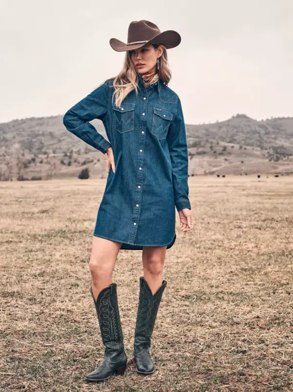 Women's Relaxed Western Shirt Dress
