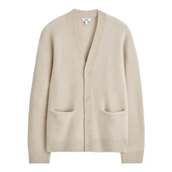 Brushed Wool V Neck Cardigan