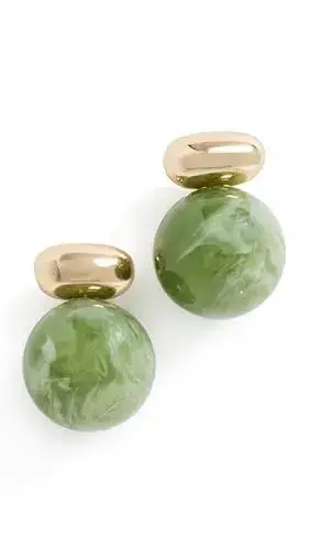 SHASHI Women's Alice Gemstone Earrings, Gold/Green, One Size