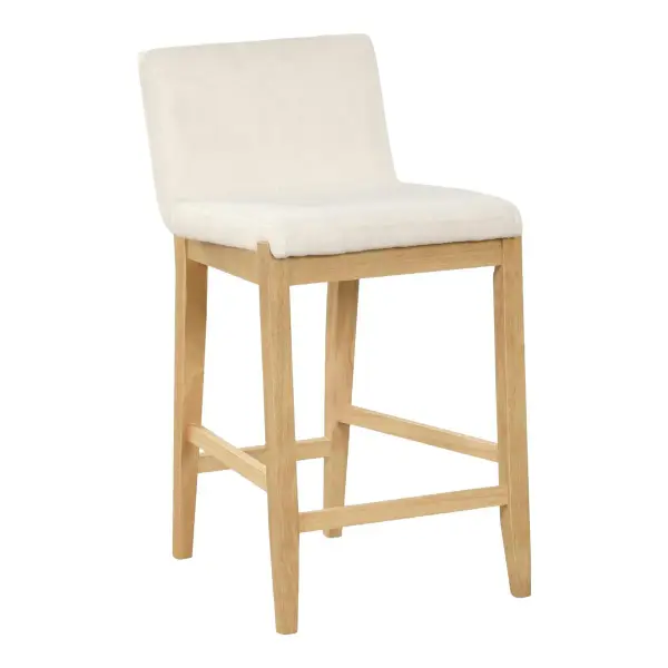 Wood Boucle Counter Height Bar Stool
