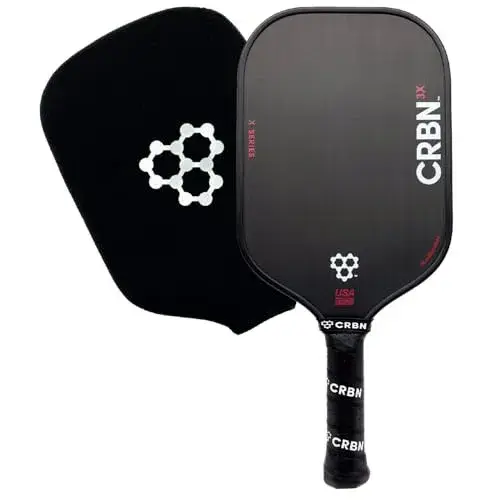 CRBN Pickleball - X Series Power Paddle - Carbon Fiber Pickleball Paddle with Foam Injected Edges for Expanded Sweet Spot (3X, 14mm)