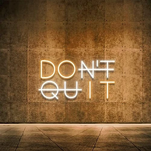 Don't Quit LED Neon Sign for Wall Decor, DO IT Neon Lights Party Decorations, USB Powered Switch Neon Lights lighting adjustable for Office Room, Gym Room, Man Cave, Gamer Room