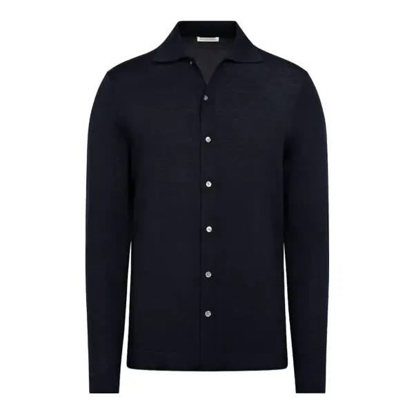 Merino Long Sleeve Polo Cardigan