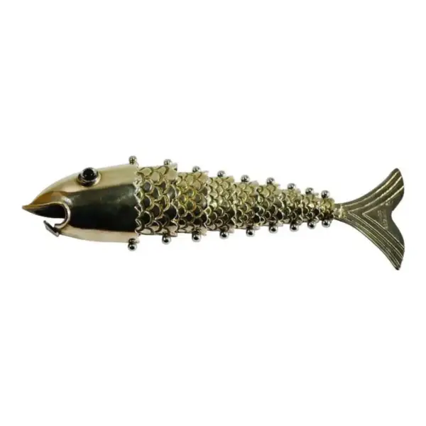 Bottle Opener Fishin Silver Plated Metal Italy 1970