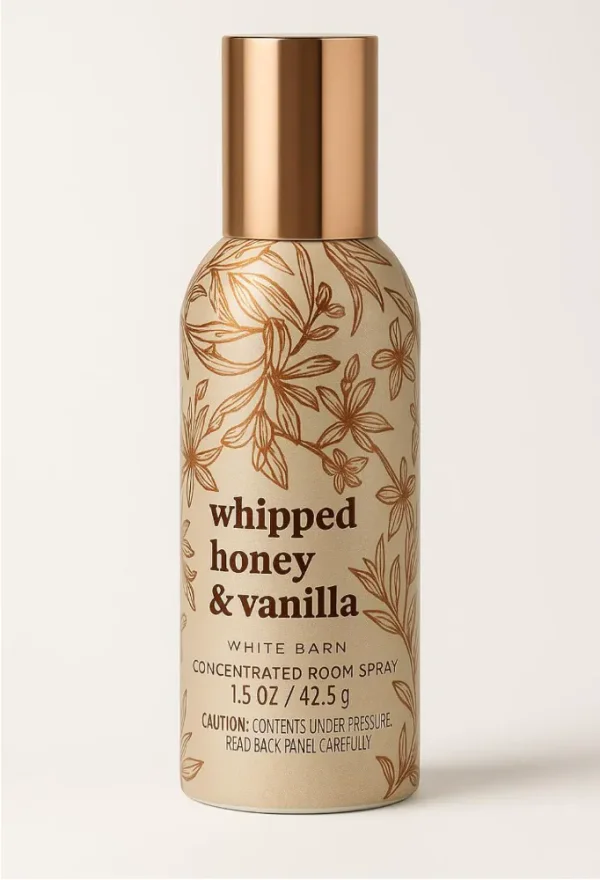 Bath & Body Works Whipped Honey & Vanilla Concentrated Room Spray 1.5 oz / 42.5 g – Rich Honey Drizzle with Floral Neroli and Whipped Vanilla Bean
