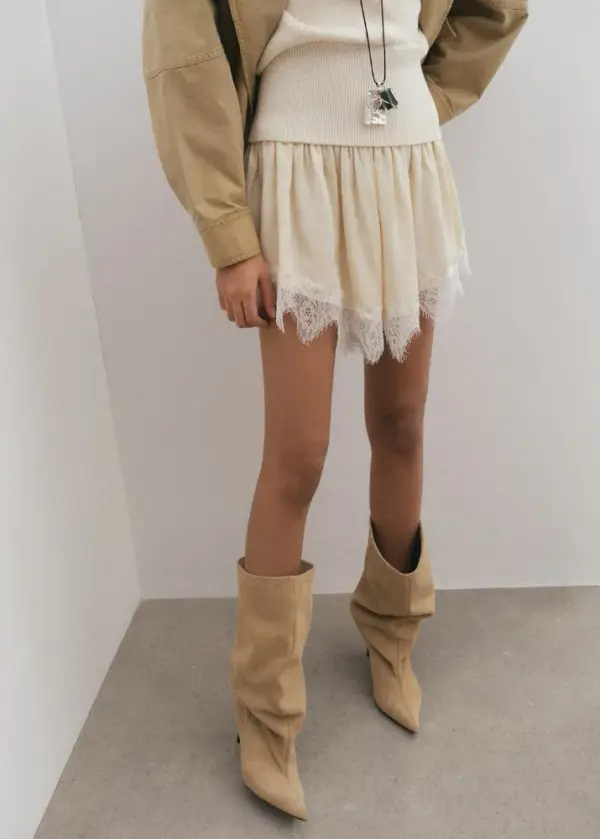 Satin lace shorts - Women | MANGO USA