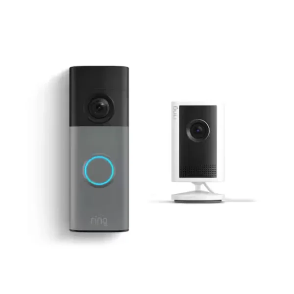 Ring Starter Set with Battery Doorbell 2K and Indoor Cam Plus 2K B0GH93D3SL - The Home Depot