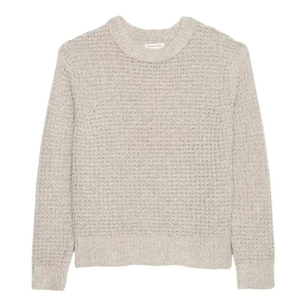 Italian Wool Blend Waffle Knit Sweater