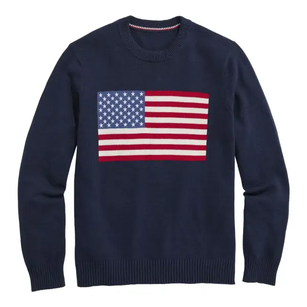 American Flag Crewneck Sweater