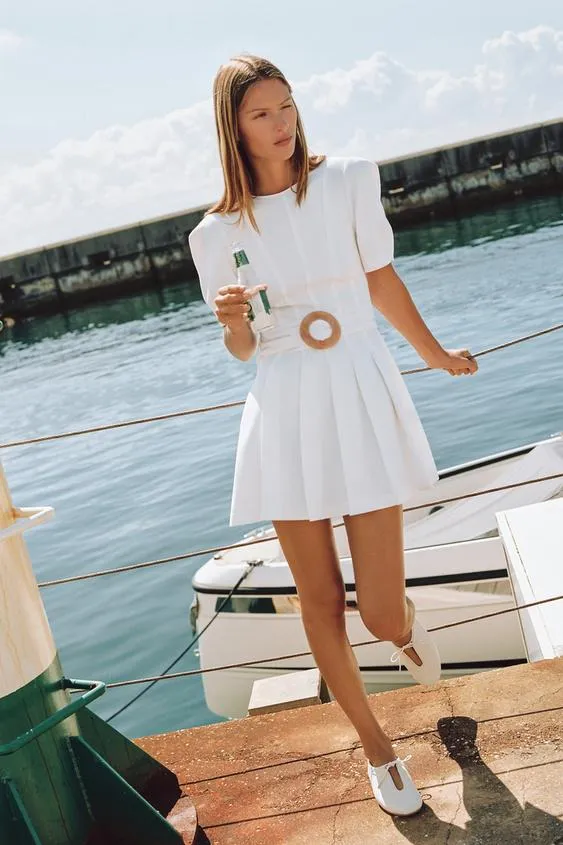 BELTED MINI DRESS