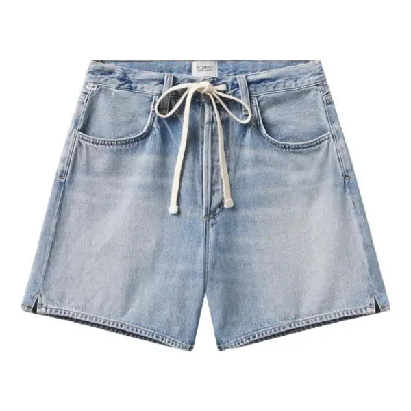 Brynn Drawstring Denim Shorts