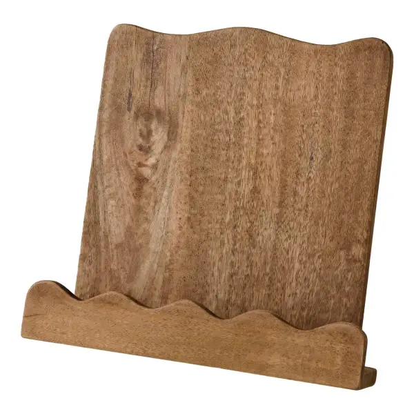 Antiqued Wood Scalloped Cookbook Holder