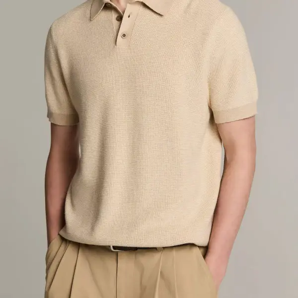 Colorblock Cotton-Cashmere Polo Sweater