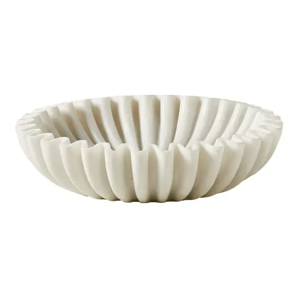 Reve Round Fluted Marble Bowl