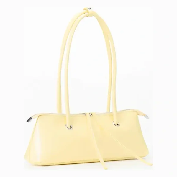 Yellow Faux Leather Slip Shoulder Bag